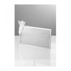 Tabliczka nagrobna ze stali nierdzewnej do grawerowania prostokątna z aniołem 23,5x13,5 cm T3