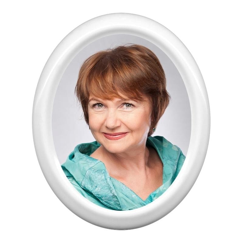 Zdjęcie na pomnik na nagrobek owalne kolorowe bohemia z białym paskiem