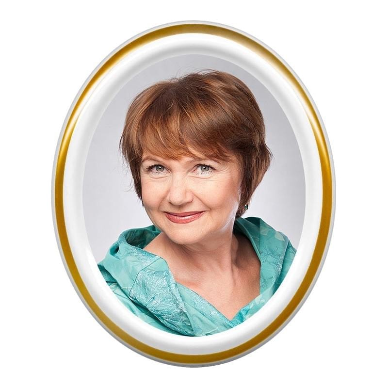 Zdjęcie na pomnik na nagrobek owalne kolorowe bohemia ze złotym paskiem