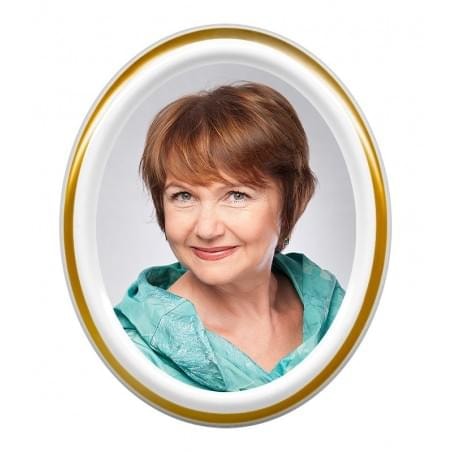 Zdjęcie na pomnik na nagrobek owalne kolorowe bohemia ze złotym paskiem