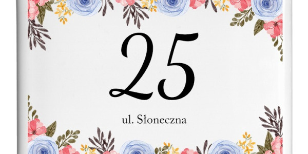 Motywy roślinne na tabliczkach adresowych – stylowe tabliczki adresowe na dom